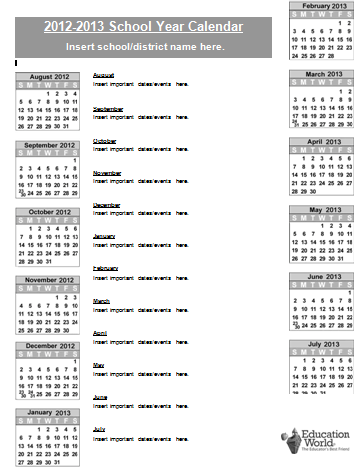2012 calendar template for word