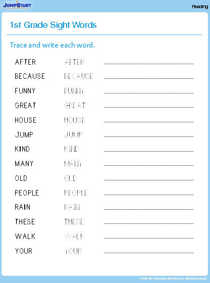 Sight Words Worksheet - Download | Education World