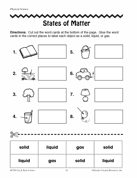 NEW 50 FIRST GRADE SCIENCE WORKSHEETS ON MATTER Firstgrade Worksheet