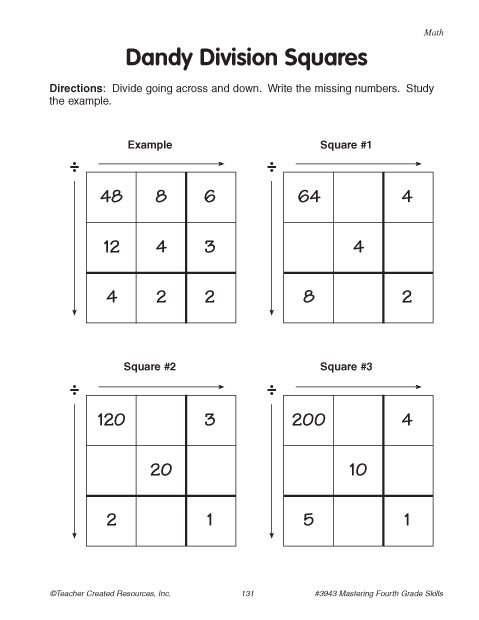 Dandy Division Squares | Education World