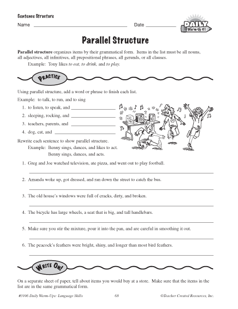 Parallelism Worksheet With Answers