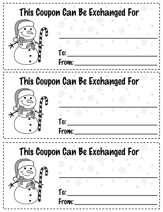 christmas coupon template black and white