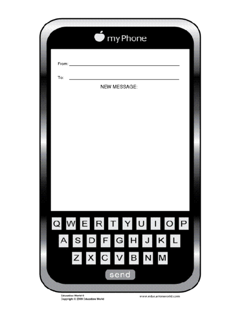 cell phone template for teachers